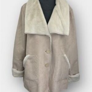 1x Lined Faux Suede Coat